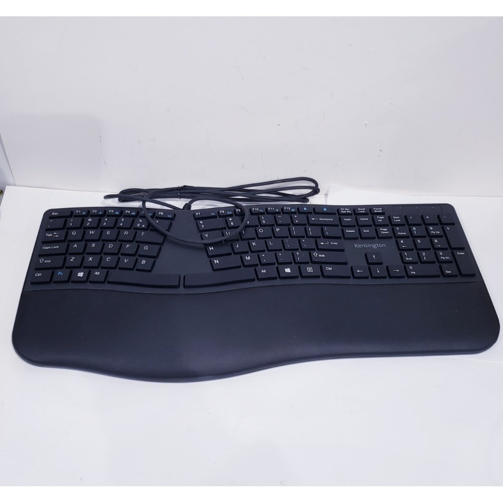 Kensington Pro Fit Ergo Wired Keyboard USB K75400US Ergonomic - Tested & Working